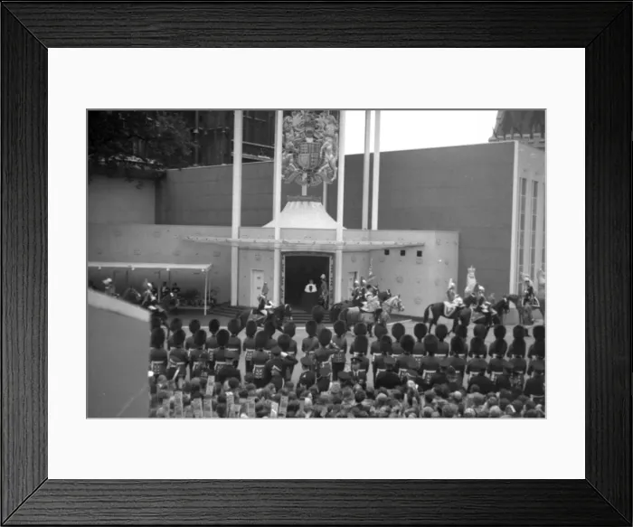 Framed Print : Coronation. Royal party inside Abbey Framed Print : Coronation. Royal party inside Abbey