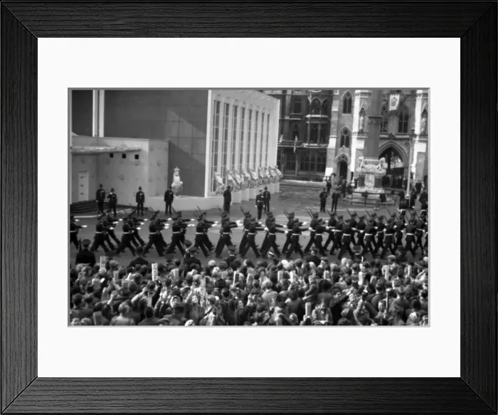 Framed Print : Coronation. Routliners march - Victoria Street Framed Print : Coronation. Routliners march - Victoria Street