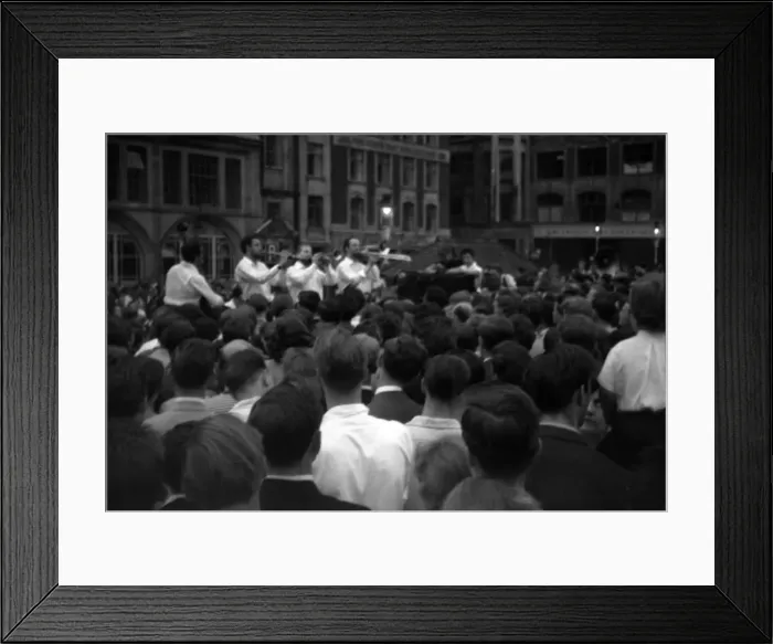 Framed Print : Coronation. Jazz band, Golden Square W1 Framed Print : Coronation. Jazz band, Golden Square W1