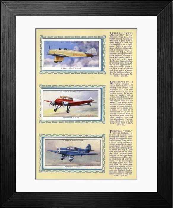 Framed Print : Page from An Album of Aeroplanes (Civil) Framed Print : Page from An Album of Aeroplanes (Civil)