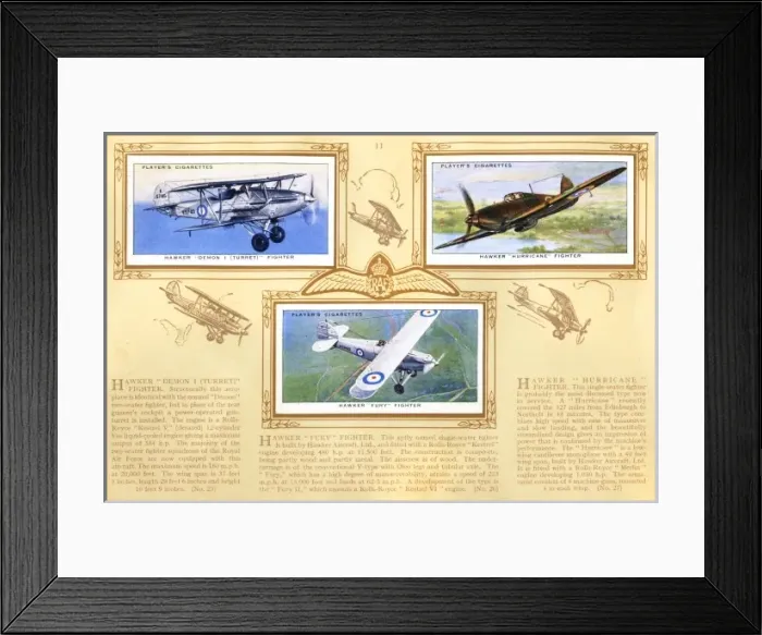 Framed Print : Page from Aircraft of the Royal Air Force card album Framed Print : Page from Aircraft of the Royal Air Force card album