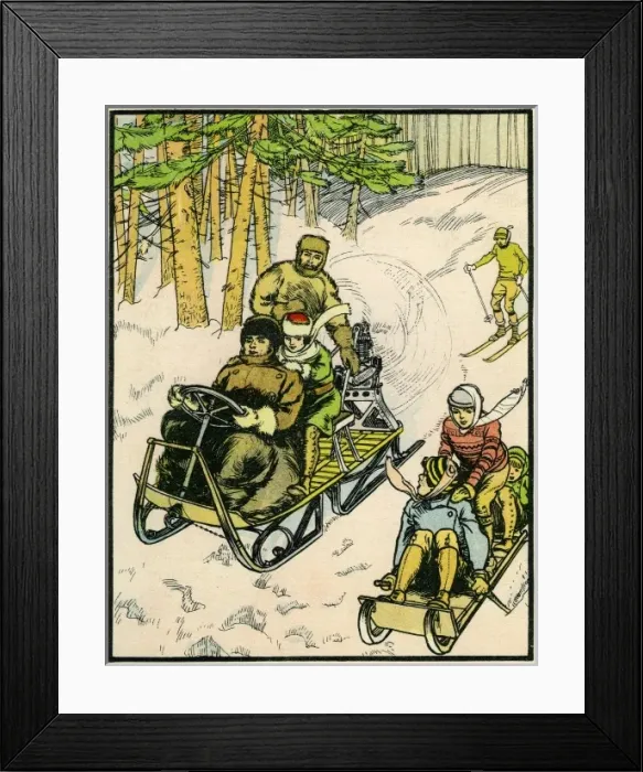 Framed Print : Anon. Motor sleigh (1920) Framed Print : Anon. Motor sleigh (1920)