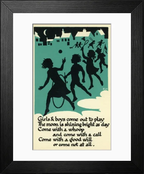 Framed Print : ELH. Girls & boys come out to play Framed Print : ELH. Girls & boys come out to play