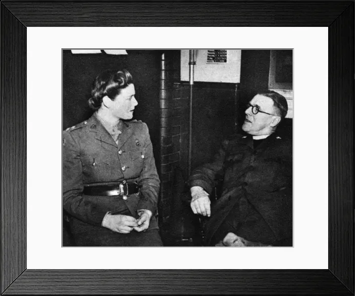 Framed Print : Mary Churchill visits the Church Army H. Q 1944 Framed Print : Mary Churchill visits the Church Army H. Q 1944