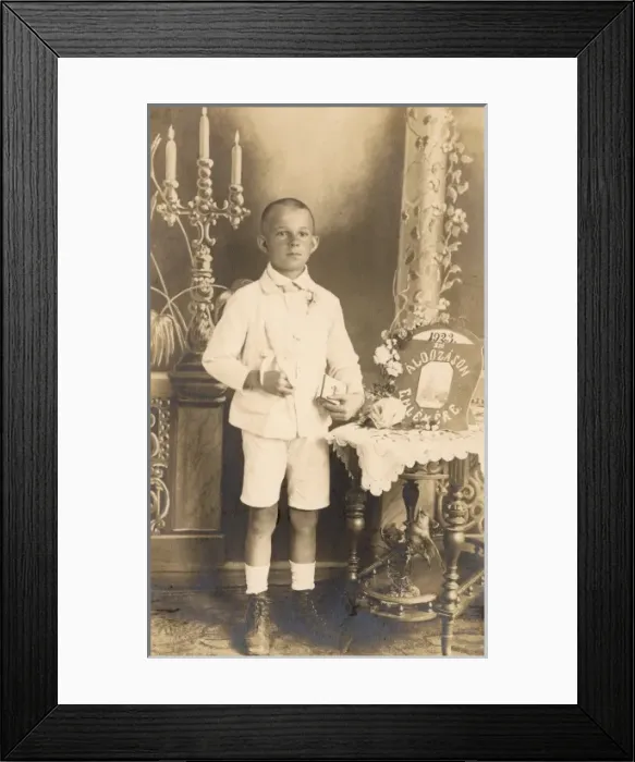 Framed Print : Hungarian Boy - studio portait with bible Framed Print : Hungarian Boy - studio portait with bible
