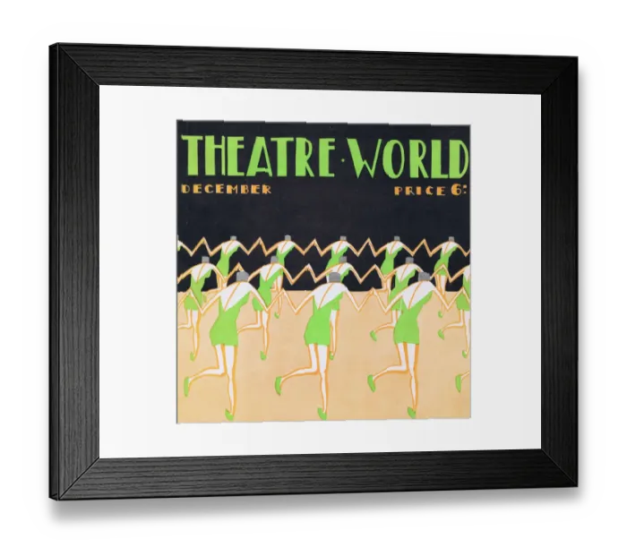 Framed Print : Art deco cover for Theatre World, December 1926 Framed Print : Art deco cover for Theatre World, December 1926