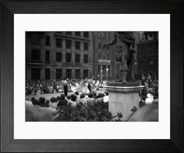 Framed Print : Coronation. Folk dancing, evening Golden Sq Framed Print : Coronation. Folk dancing, evening Golden Sq