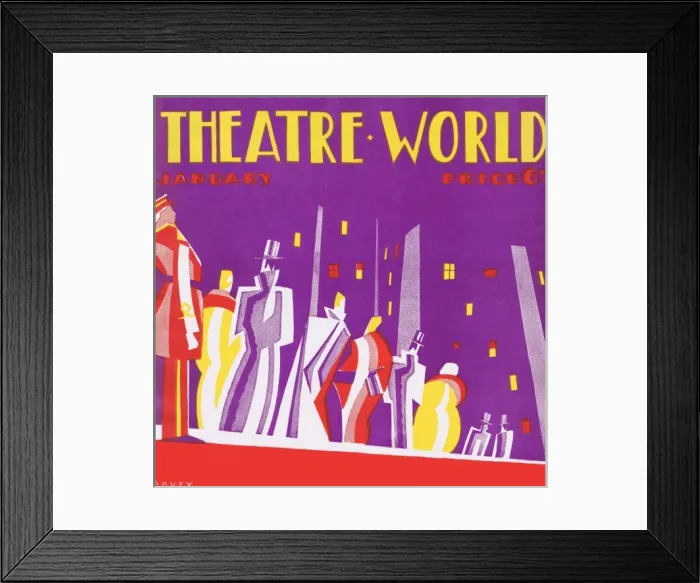 Framed Print : Art deco cover for Theatre World, January 1927 Framed Print : Art deco cover for Theatre World, January 1927