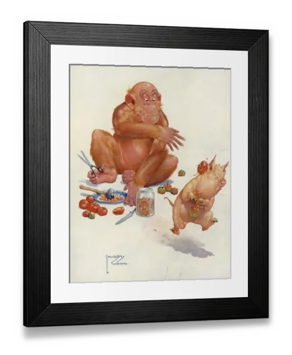 Framed Print : Granpop gives him an earful by Lawson Wood Framed Print : Granpop gives him an earful by Lawson Wood