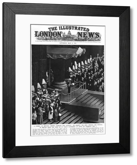 Framed Print : George VI opening Festival of Britain, St Pauls Cathedral Framed Print : George VI opening Festival of Britain, St Pauls Cathedral