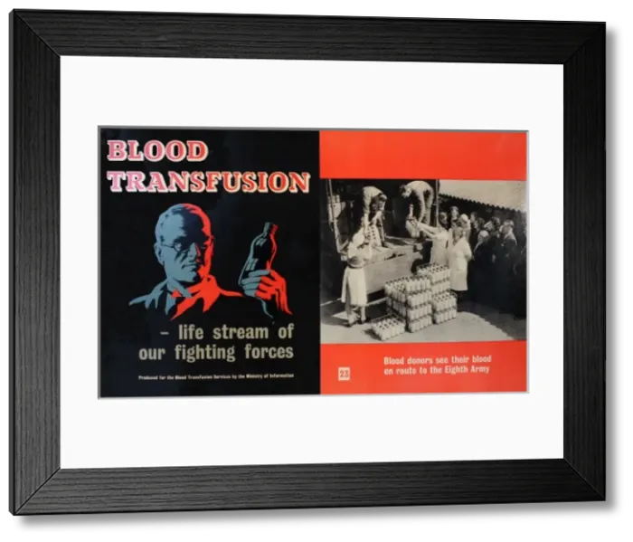 Framed Print : Wartime leaflet, blood transfusion service Framed Print : Wartime leaflet, blood transfusion service