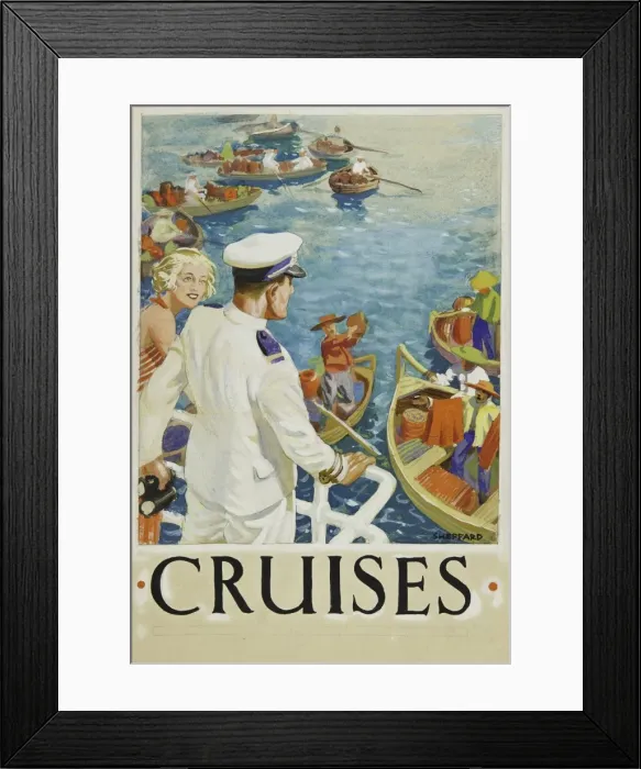 Framed Print : Poster advertising luxury cruises Framed Print : Poster advertising luxury cruises