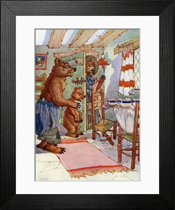 Framed Print : The Three Bears by Charles Folkard Framed Print : The Three Bears by Charles Folkard