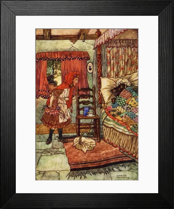 Framed Print : Red Riding Hood by Charles Folkard Framed Print : Red Riding Hood by Charles Folkard