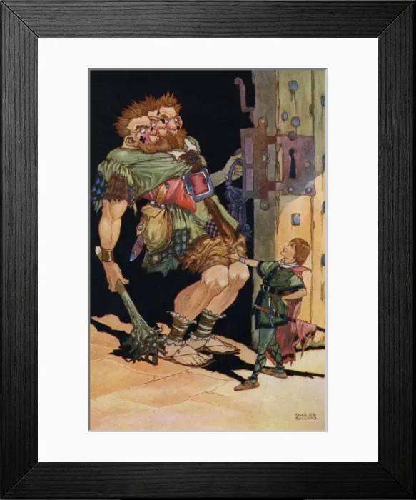 Framed Print : Jack the Giant Killer by Charles Folkard Framed Print : Jack the Giant Killer by Charles Folkard