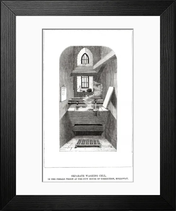 Framed Print : Washing cell at Holloway Prison Framed Print : Washing cell at Holloway Prison