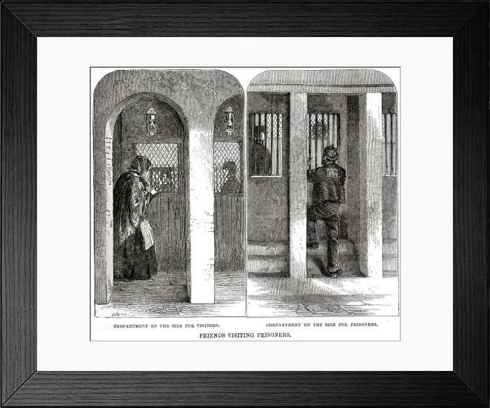 Framed Print : Friends visiting prisoners at Coldbath Fields Prison Framed Print : Friends visiting prisoners at Coldbath Fields Prison