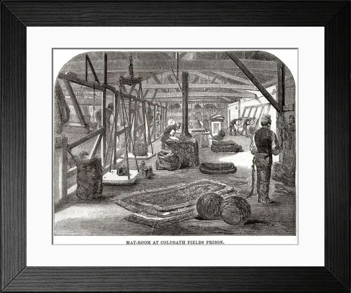 Framed Print : Mat-making room at Coldbath Fields Prison Framed Print : Mat-making room at Coldbath Fields Prison