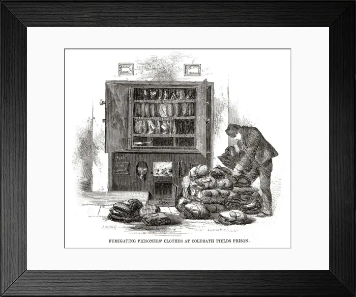 Framed Print : Clothes fumigation at Coldbath Fields Prison Framed Print : Clothes fumigation at Coldbath Fields Prison