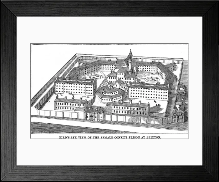 Framed Print : Bird s-eye of the Female Convict Prison at Brixton Framed Print : Bird s-eye of the Female Convict Prison at Brixton