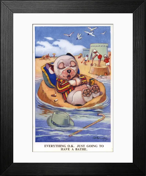 Framed Print : George Studdy Bonzo postcard Framed Print : George Studdy Bonzo postcard