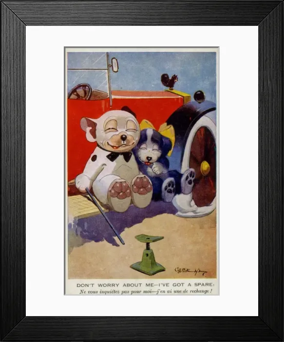 Framed Print : George Studdy Bonzo postcard Framed Print : George Studdy Bonzo postcard