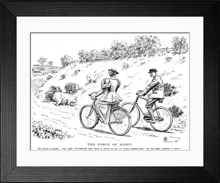 Framed Print : Cycling replaces horseriding, 1895 Framed Print : Cycling replaces horseriding, 1895