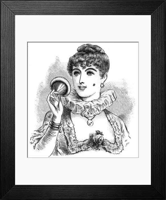 Framed Print : Lady powders her cheeks Framed Print : Lady powders her cheeks