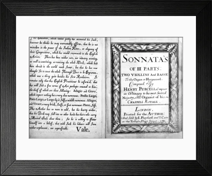 Framed Print : Music score: Sonata by Purcell, 1683 Framed Print : Music score: Sonata by Purcell, 1683