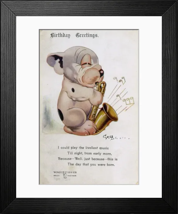 Framed Print : George Studdy Bonzo postcard Framed Print : George Studdy Bonzo postcard