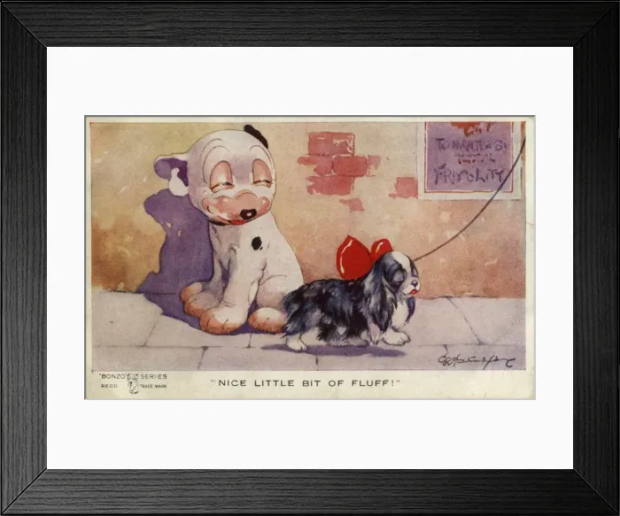 Framed Print : George Studdy Bonzo postcard Framed Print : George Studdy Bonzo postcard