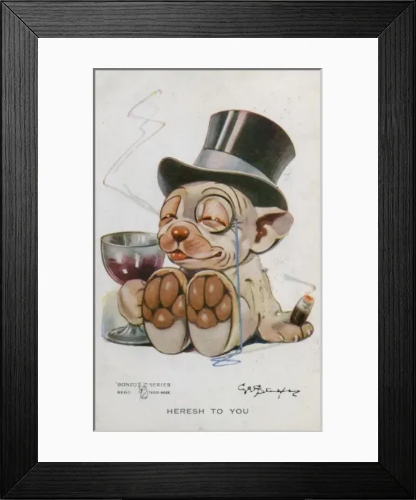 Framed Print : George Studdy Bonzo postcard Framed Print : George Studdy Bonzo postcard
