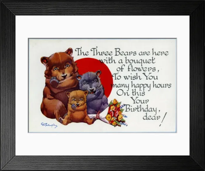 Framed Print : George Studdy Birthday card