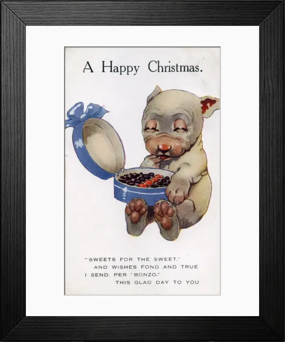 Framed Print : George Studdy Bonzo postcard Framed Print : George Studdy Bonzo postcard