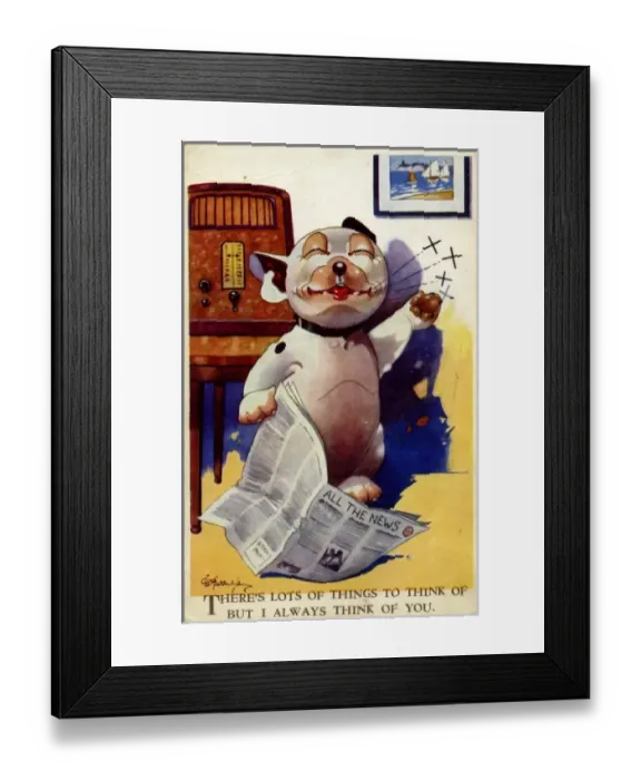 Framed Print : George Studdy Bonzo postcard Framed Print : George Studdy Bonzo postcard
