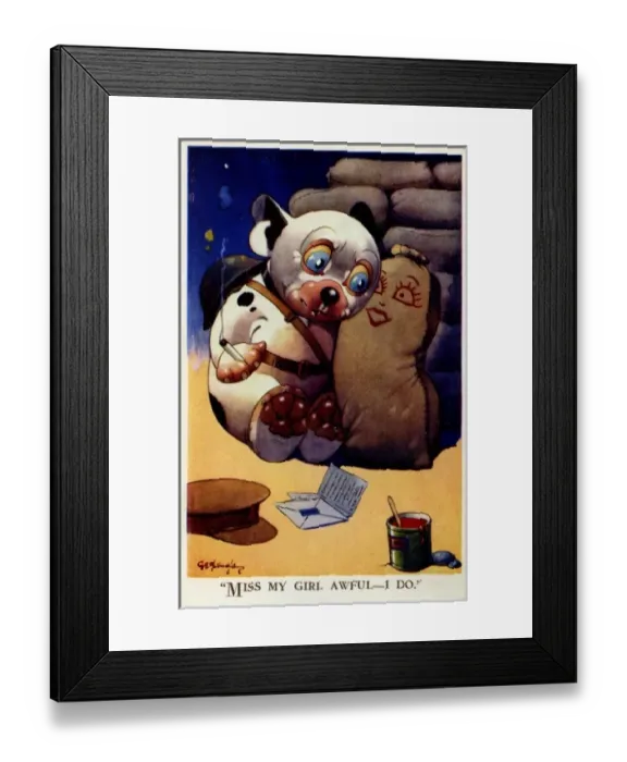 Framed Print : George Studdy Bonzo postcard Framed Print : George Studdy Bonzo postcard