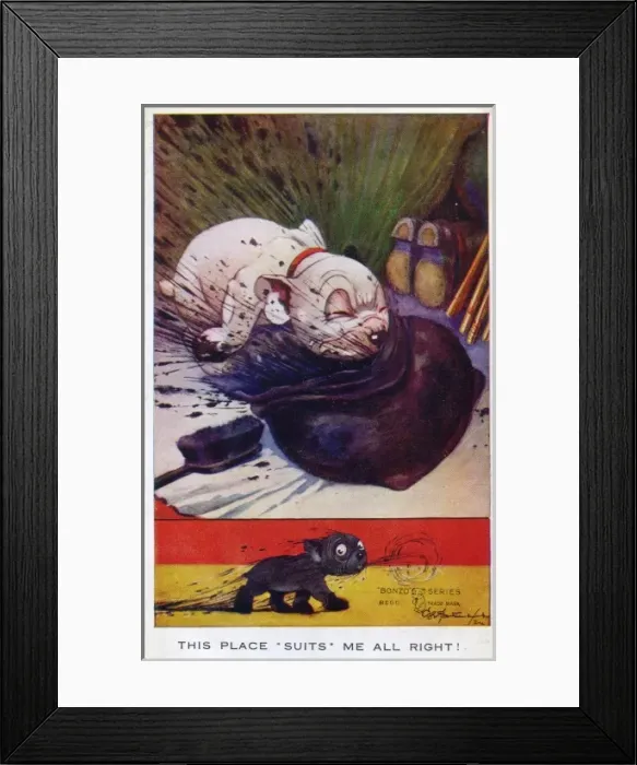 Framed Print : George Studdy Bonzo postcard Framed Print : George Studdy Bonzo postcard