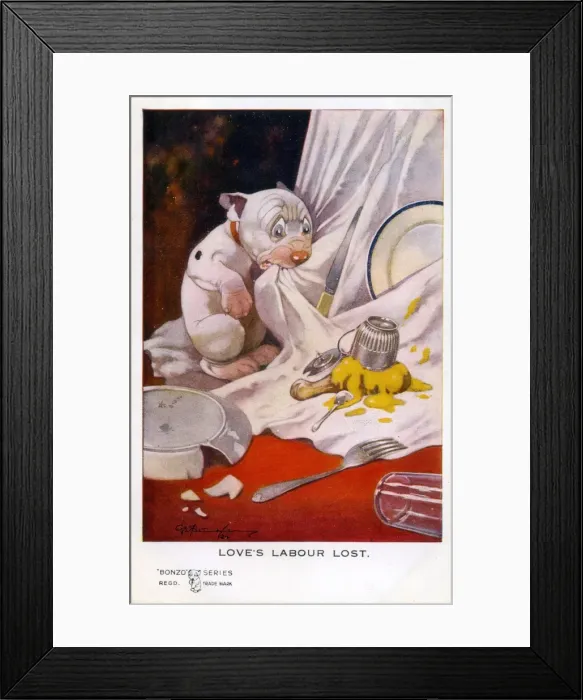 Framed Print : George Studdy Bonzo postcard Framed Print : George Studdy Bonzo postcard