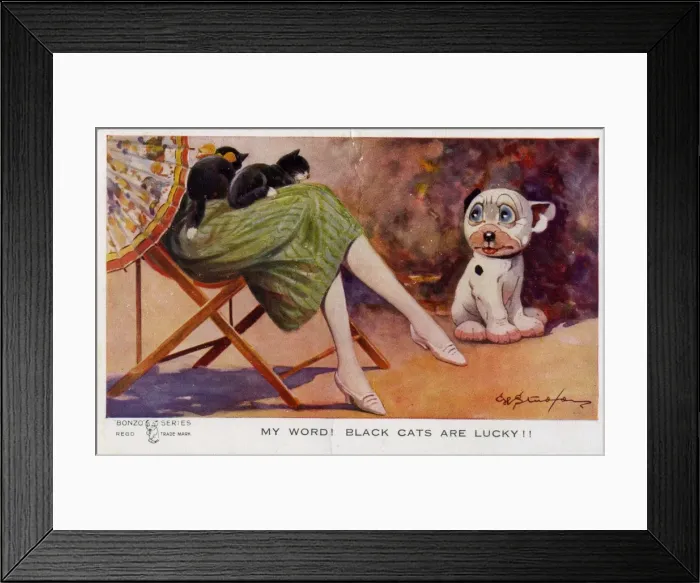Framed Print : George Studdy Bonzo postcard Framed Print : George Studdy Bonzo postcard