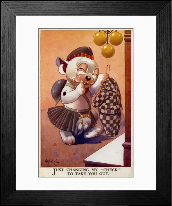 Framed Print : George Studdy Bonzo postcard Framed Print : George Studdy Bonzo postcard
