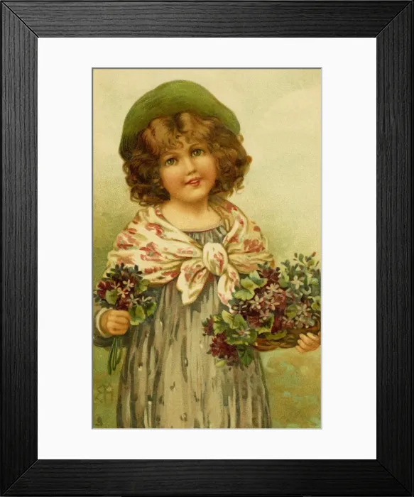 Framed Print : Pretty girl with Flowers by Ellen Andrews Framed Print : Pretty girl with Flowers by Ellen Andrews