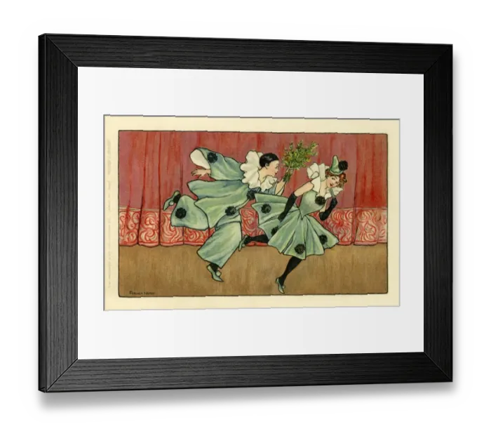 Framed Print : Christmas Pierrot & Pierette by Florence Hardy Framed Print : Christmas Pierrot & Pierette by Florence Hardy