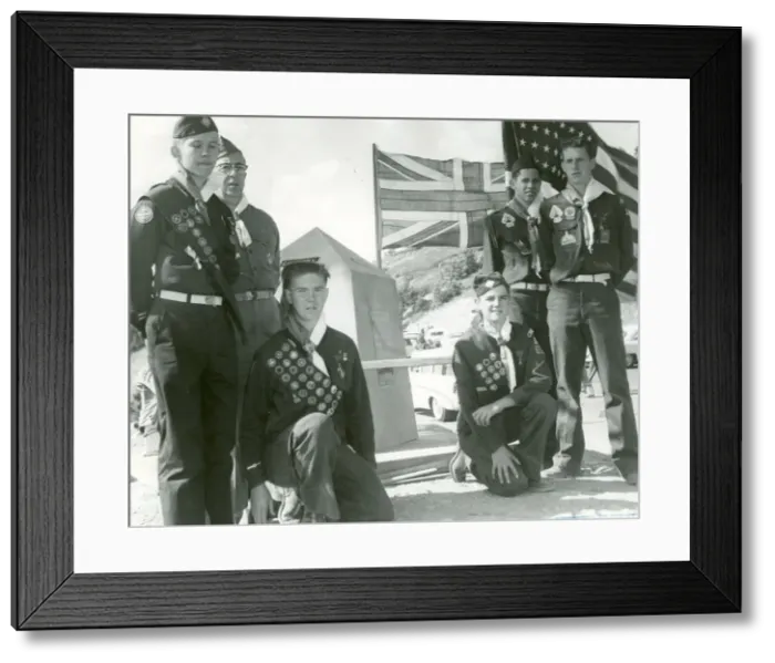 Framed Print : American Scouts at a Jamboree Framed Print : American Scouts at a Jamboree