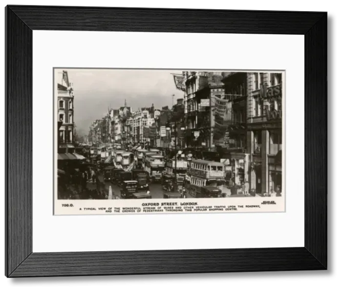 Framed Print : Traffic on Oxford Street, London Framed Print : Traffic on Oxford Street, London