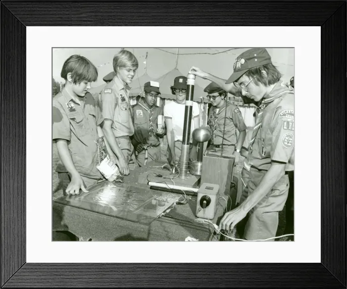 Framed Print : Scouts learn about science Framed Print : Scouts learn about science