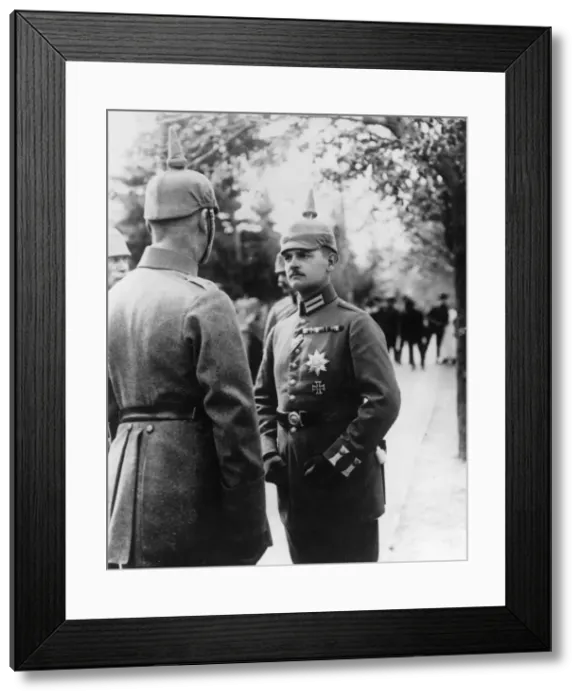 Framed Print : Prince Friedrich Christian of Saxony at troop review Framed Print : Prince Friedrich Christian of Saxony at troop review
