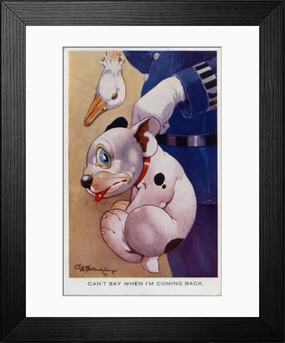 Framed Print : Bonzo apprehended by a policeman Framed Print : Bonzo apprehended by a policeman