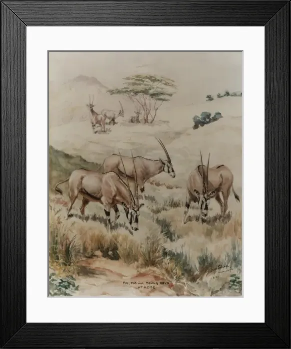 Framed Print : Family of Oryx, Namanga Framed Print : Family of Oryx, Namanga