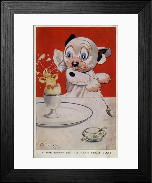 Framed Print : Bonzo eating a boiled egg Framed Print : Bonzo eating a boiled egg