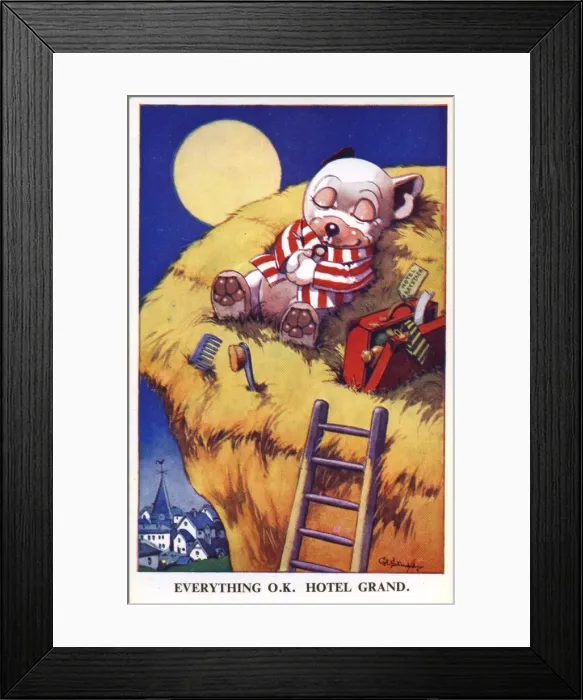 Framed Print : Bonzo asleep on a haystack Framed Print : Bonzo asleep on a haystack